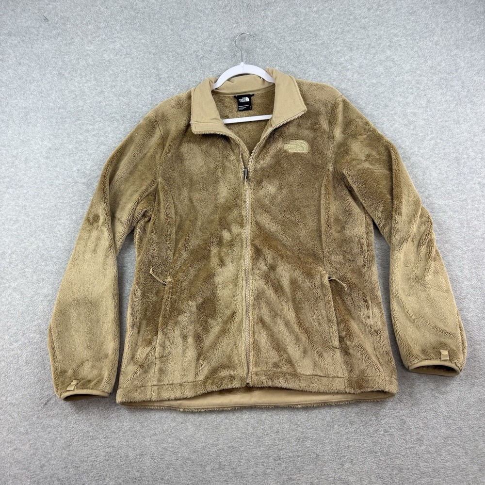 The North Face Fleece Jacket Full Zip Brown Coat Zipper Pockets Womens Large